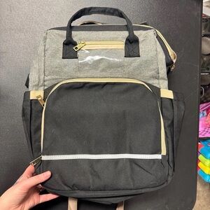 Elegant Black and Gray Diaper Bag